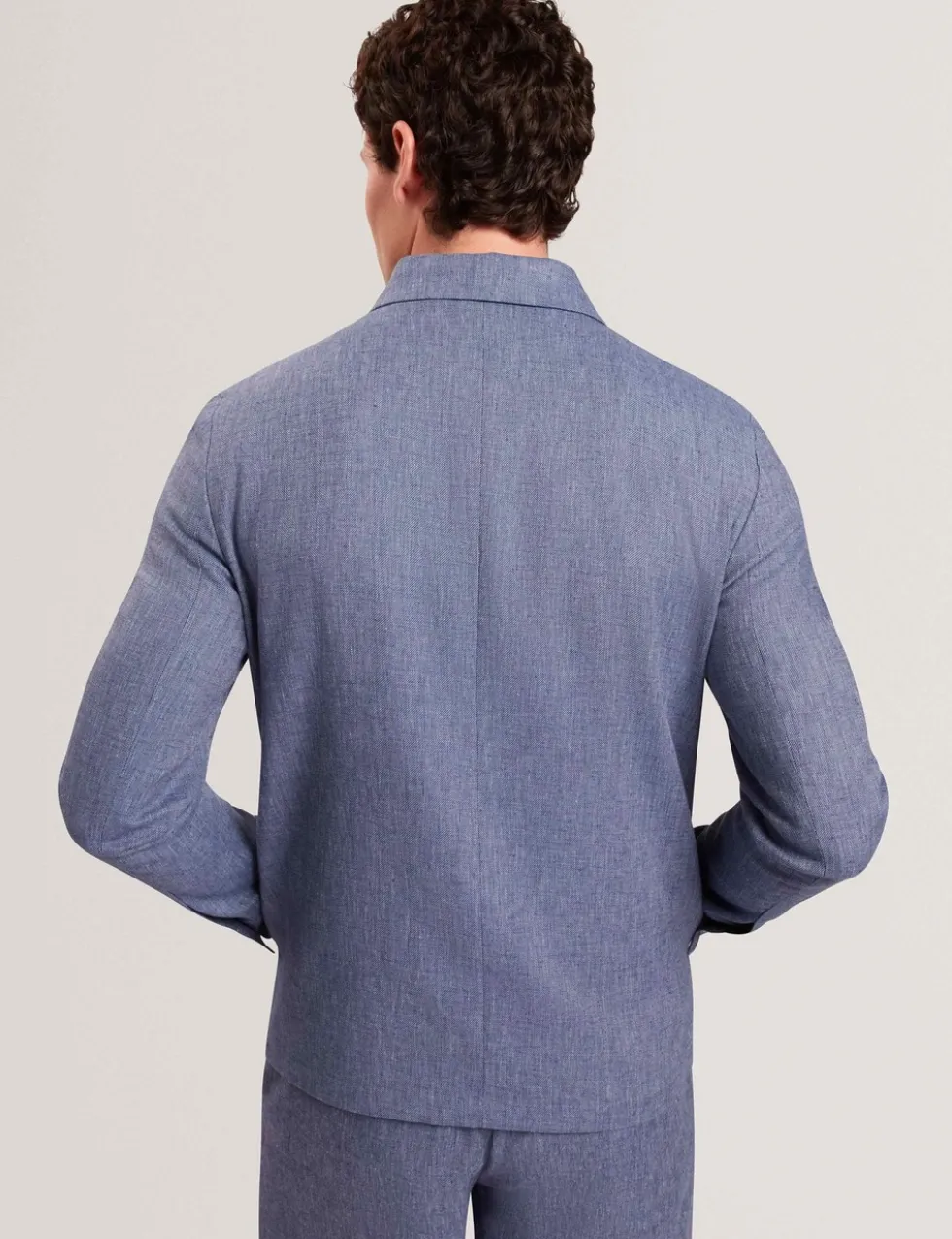 Linen Rich Collared Harrington Jacket