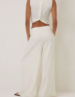Linen Rich Drawstring Straight Leg Trousers