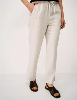 Linen Rich Drawstring Tapered Trousers