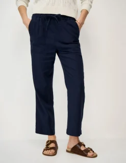Linen Rich Drawstring Tapered Trousers