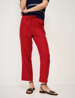 Linen Rich Drawstring Tapered Trousers