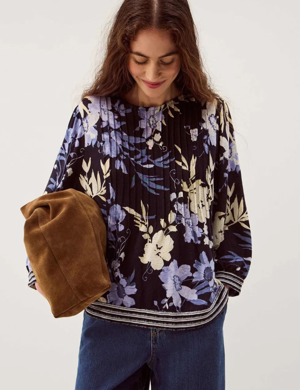 Linen Rich Floral Top