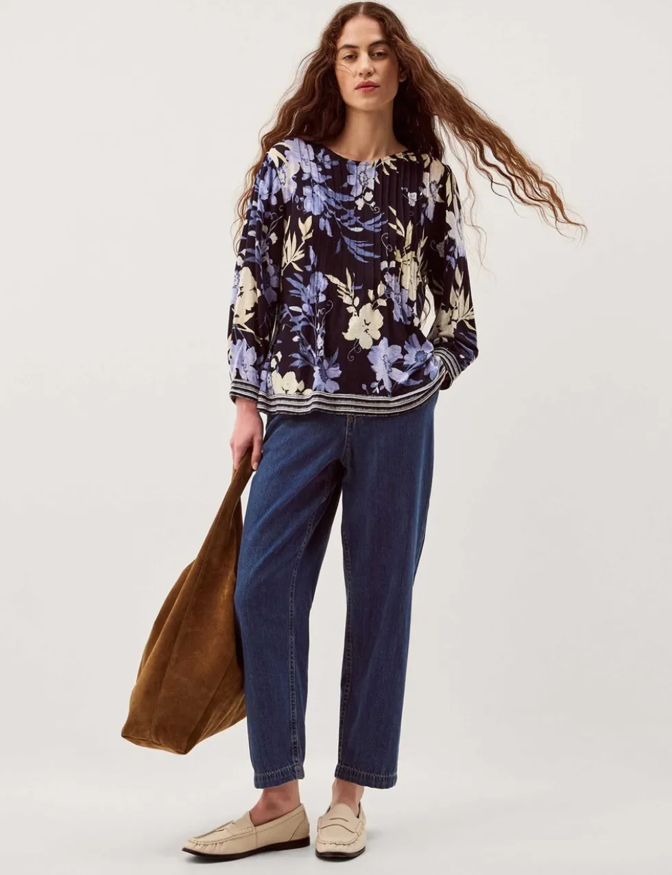 Linen Rich Floral Top