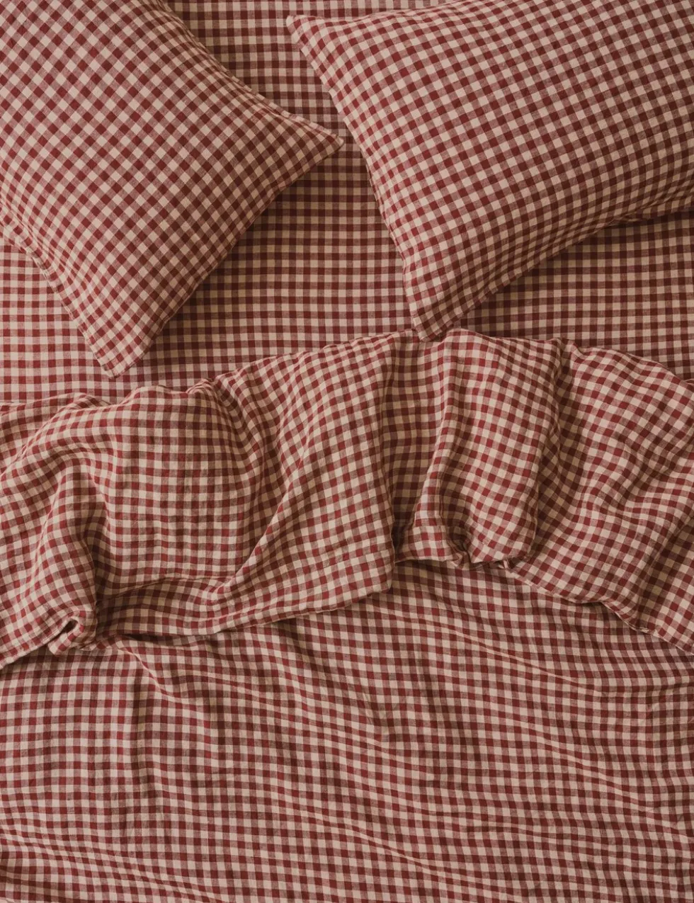 Linen Rich Gingham Duvet Cover