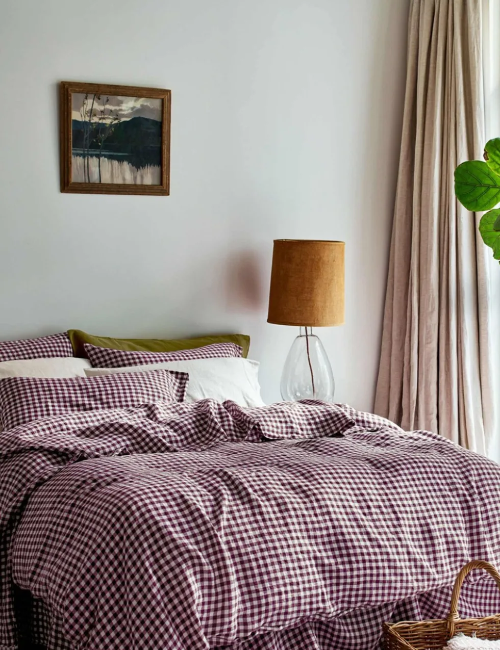 Linen Rich Gingham Duvet Cover