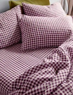 Linen Rich Gingham Fitted Sheet