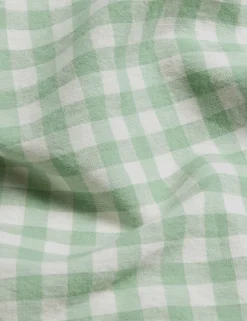 Linen Rich Gingham Fitted Sheet