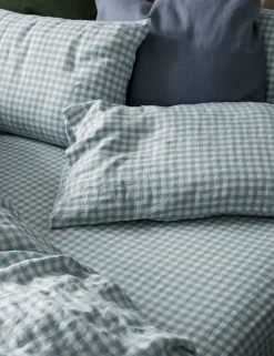 Linen Rich Gingham Fitted Sheet