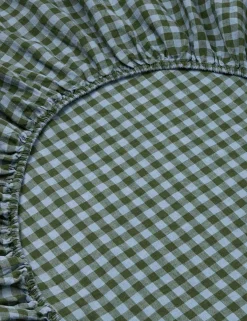 Linen Rich Gingham Fitted Sheet