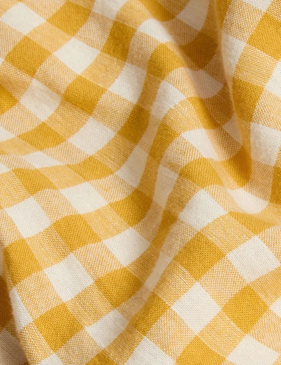 Linen Rich Gingham Fitted Sheet