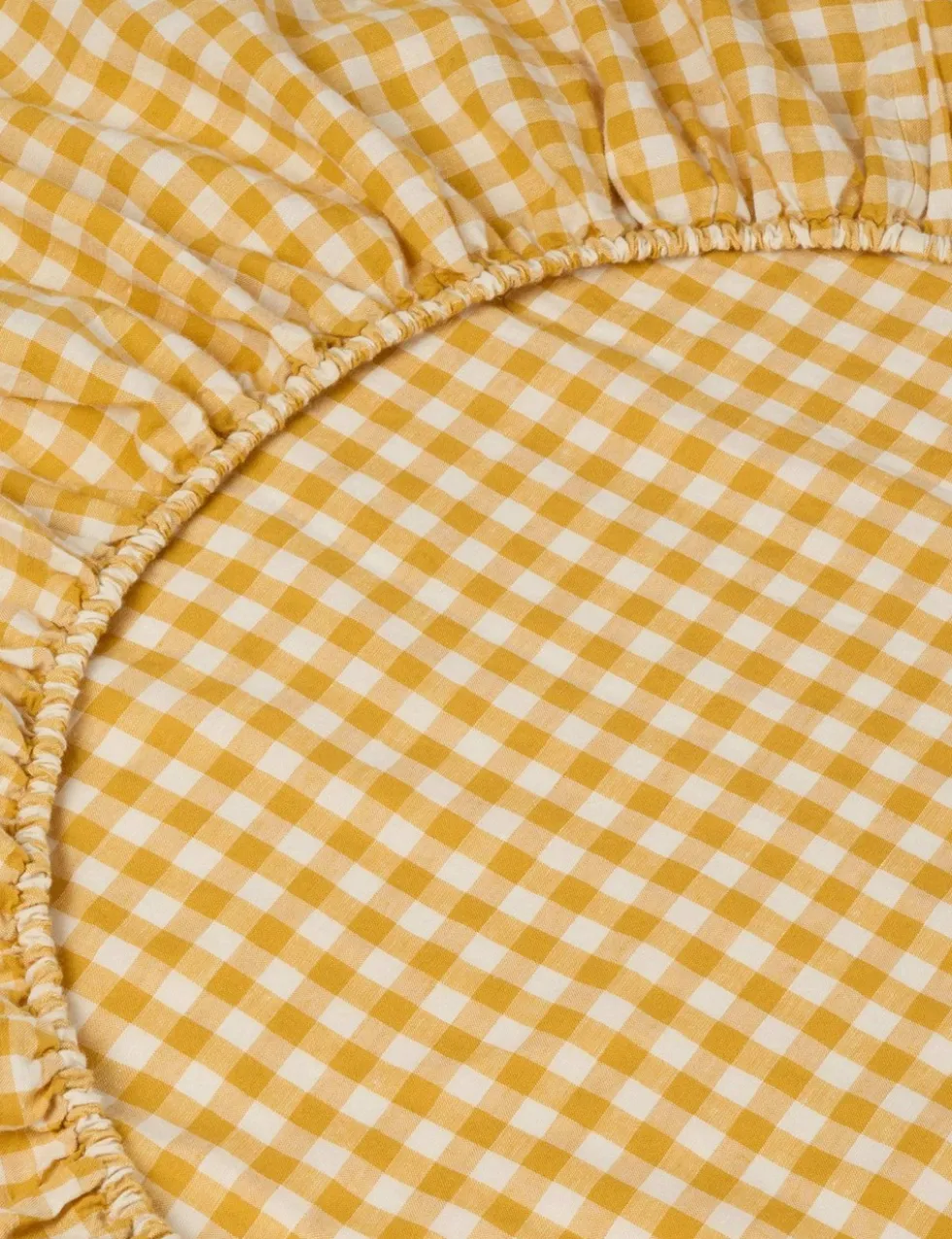 Linen Rich Gingham Fitted Sheet