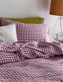 Linen Rich Gingham Flat Sheet