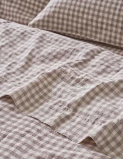 Linen Rich Gingham Flat Sheet