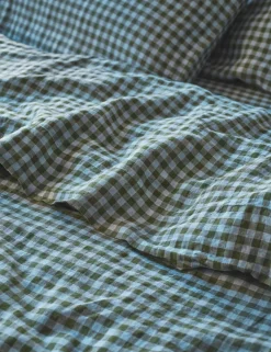 Linen Rich Gingham Flat Sheet