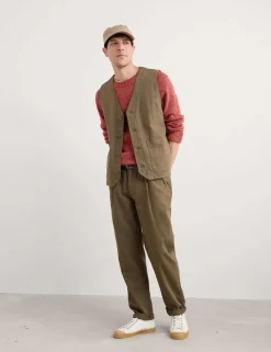 Linen Rich Herringbone Waistcoat