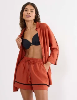 Linen Rich High Waisted Shorts