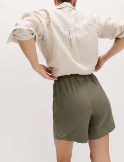 Linen Rich High Waisted Shorts