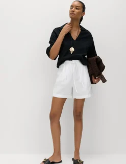 Linen Rich High Waisted Shorts