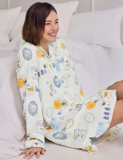 Linen Rich Holiday Print Nightshirt