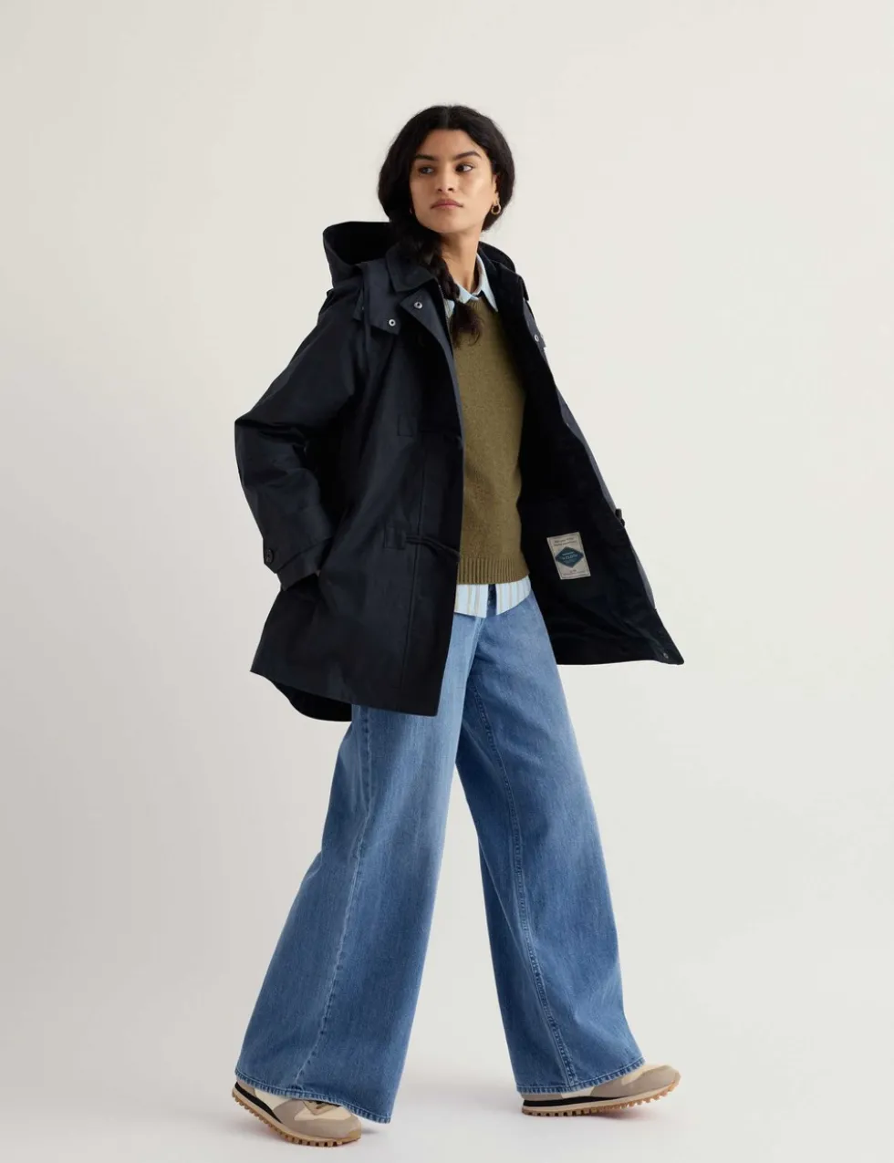 Linen Rich Hooded Duffle Coat