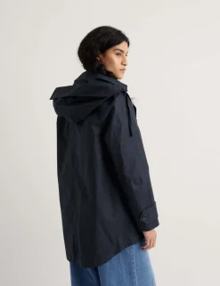 Linen Rich Hooded Duffle Coat