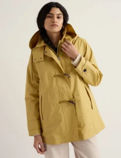 Linen Rich Hooded Duffle Coat