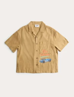 Linen Rich Hot Wheels™ Graphic Shirt (2-8 Yrs)