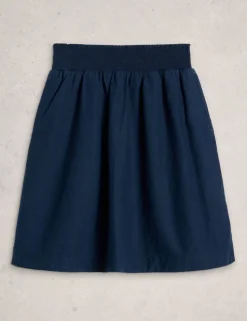 Linen Rich Mini A-Line Skirt