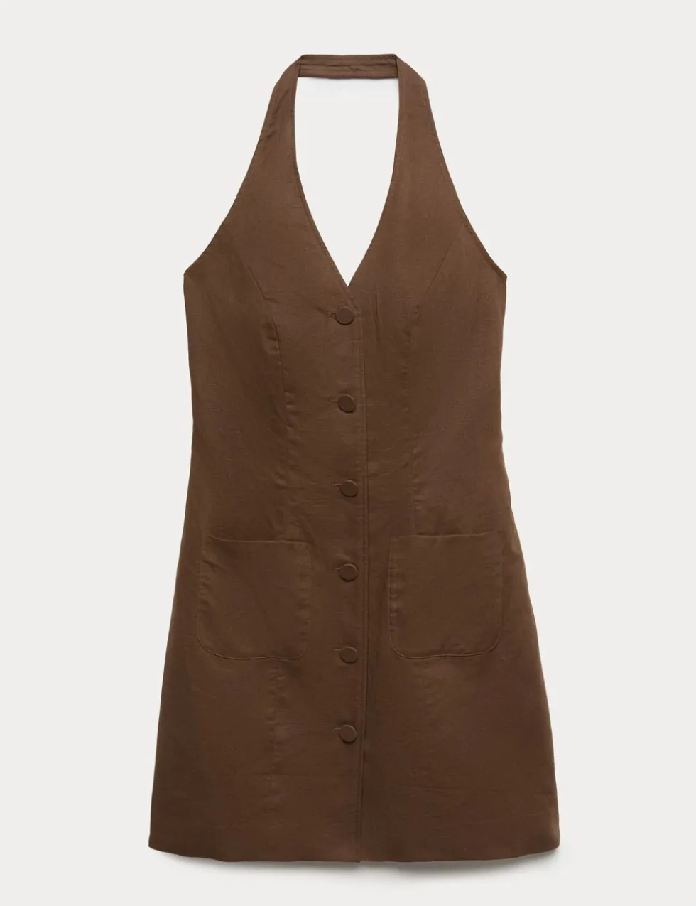 Linen Rich Mini Waistcoat Dress