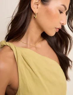 Linen Rich One Shoulder Twisted Top