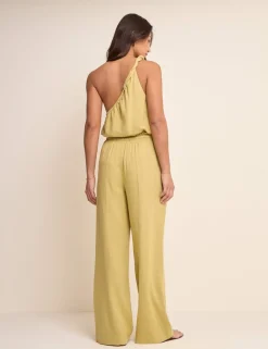 Linen Rich Paperbag Straight Leg Trousers
