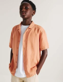 Linen Rich Plain Shirt (6-16 Yrs)
