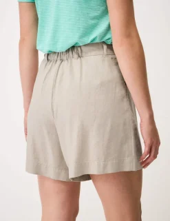 Linen Rich Pleat Front Belted Shorts