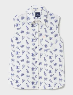 Linen Rich Printed Button Through Shirt