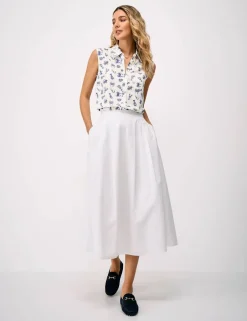 Linen Rich Printed Button Through Shirt
