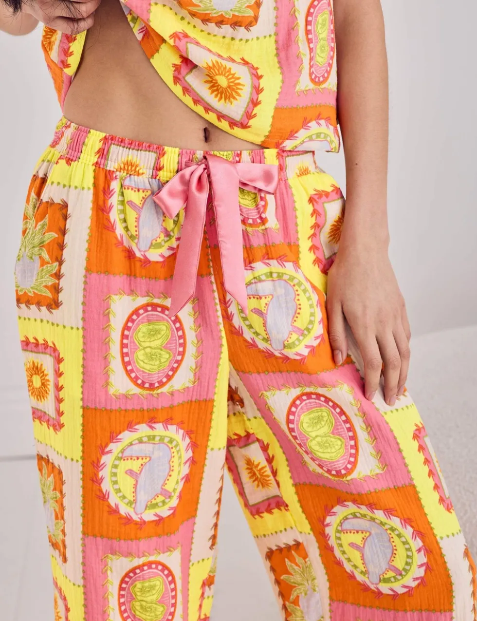 Linen Rich Printed Pyjama Set
