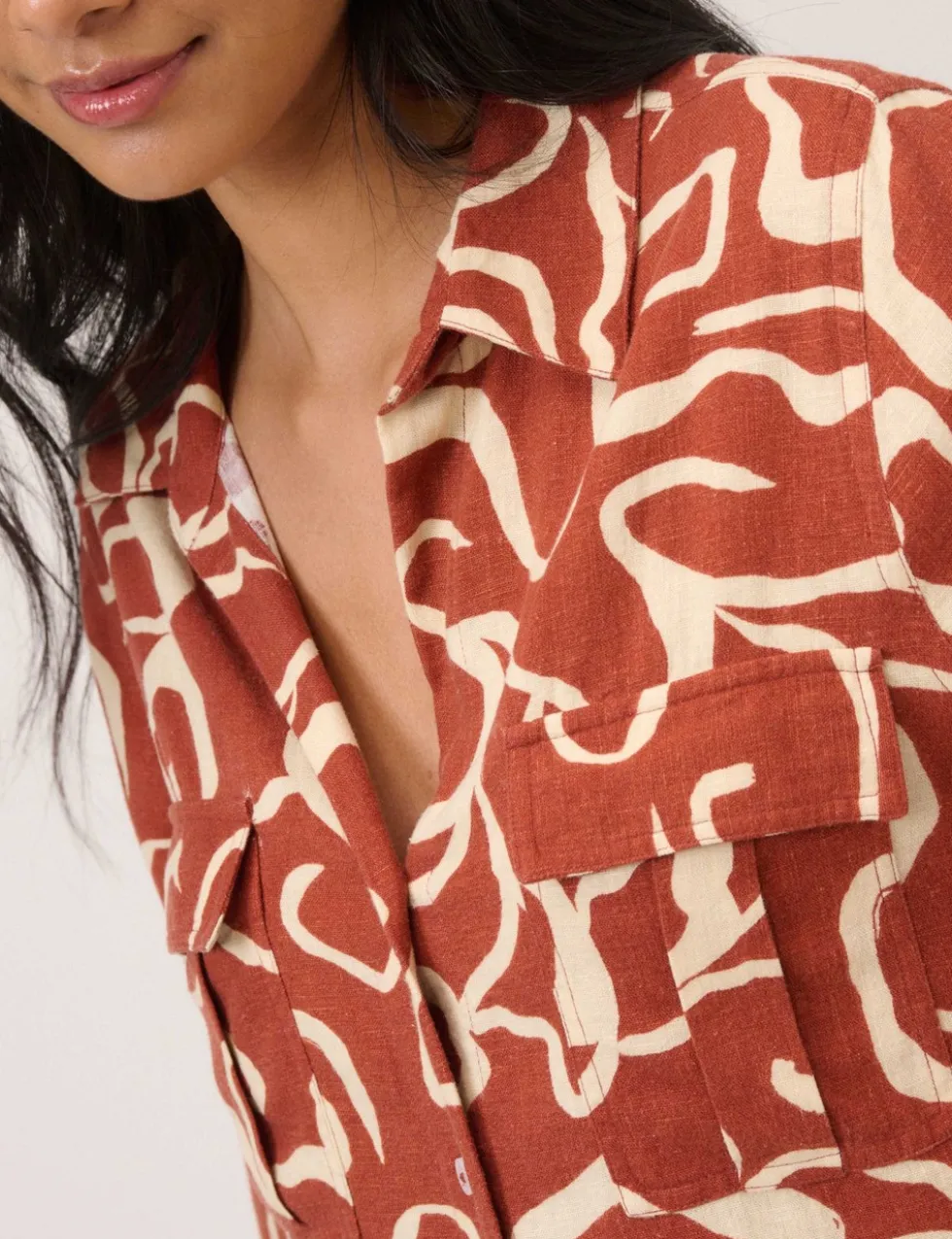 Linen Rich Printed Shirt