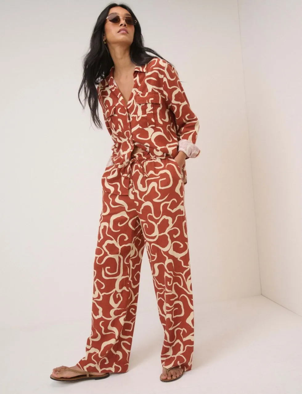 Linen Rich Printed Shirt