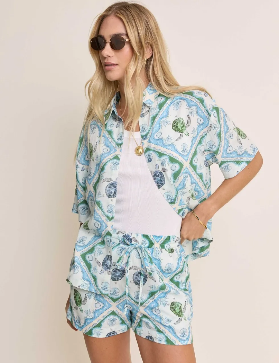 Linen Rich Printed Shirt