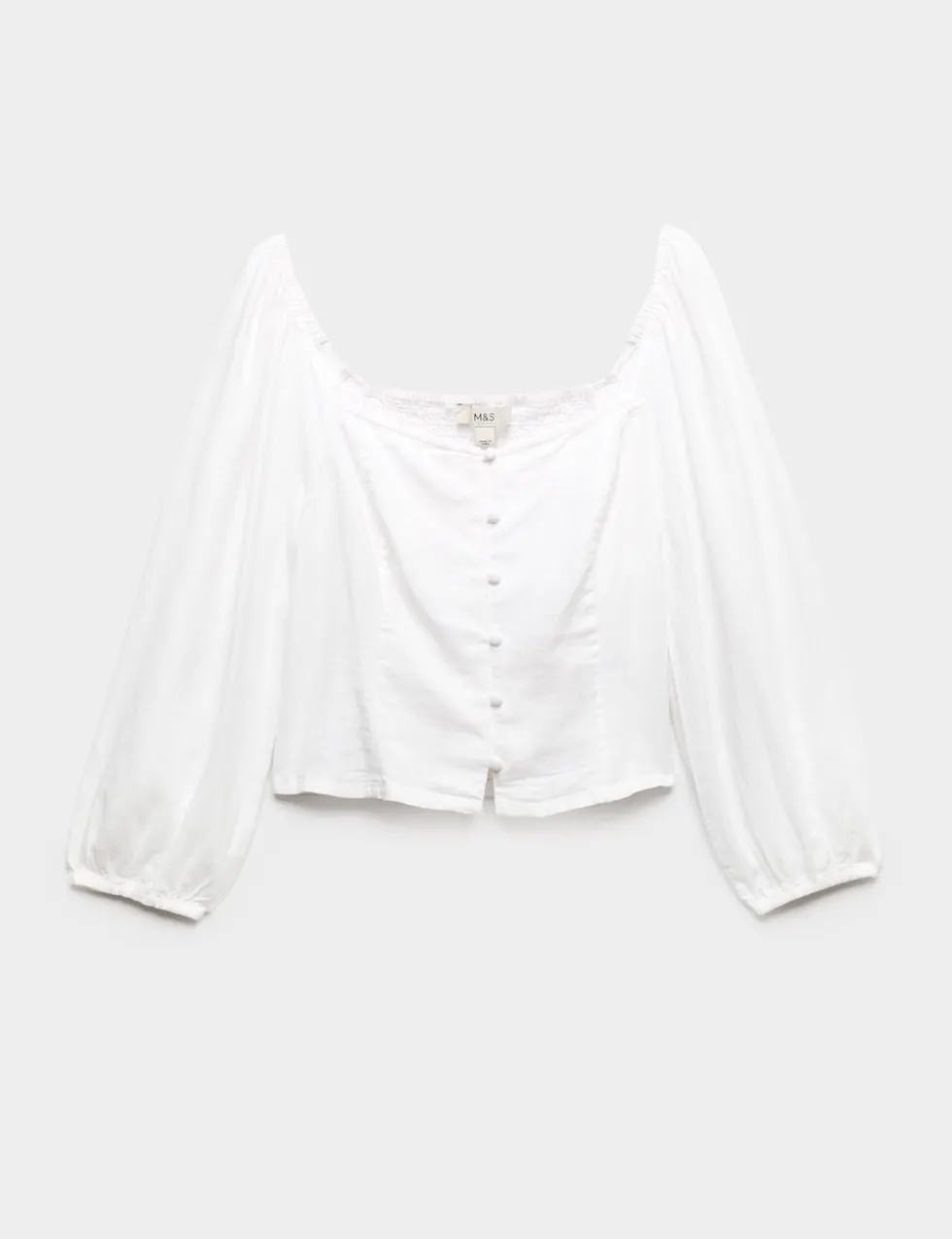 Linen Rich Puff Sleeve Top
