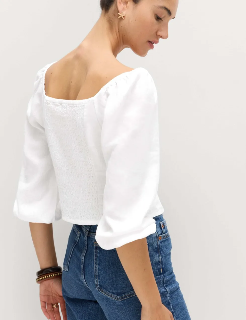 Linen Rich Puff Sleeve Top