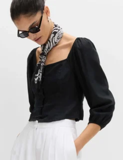 Linen Rich Puff Sleeve Top