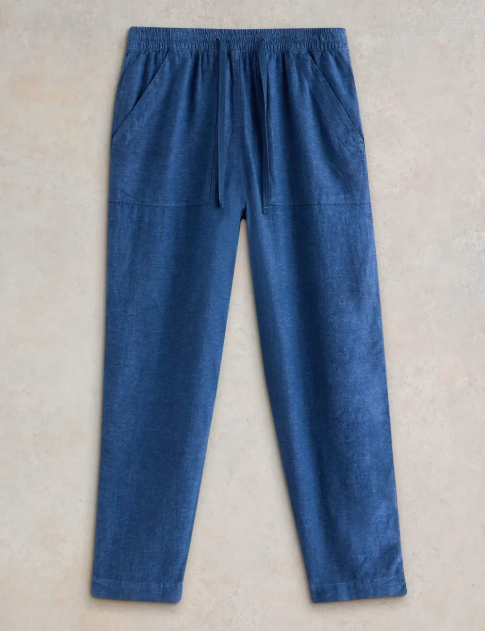 Linen Rich Relaxed Ankle Grazer Trousers
