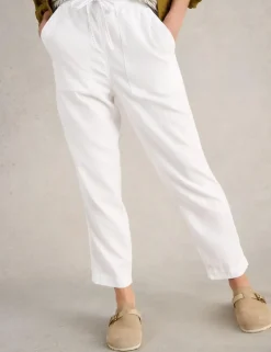 Linen Rich Relaxed Ankle Grazer Trousers