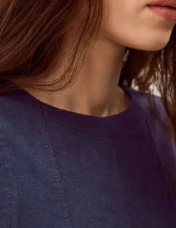 Linen Rich Round Neck Vest Top