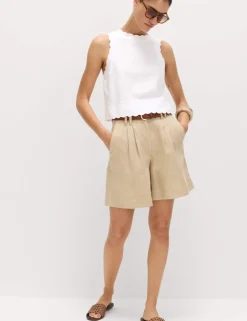 Linen Rich Scallop Vest Top