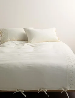 Linen Rich Schiffli Embroidered Bedding Set