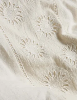 Linen Rich Schiffli Embroidered Bedding Set