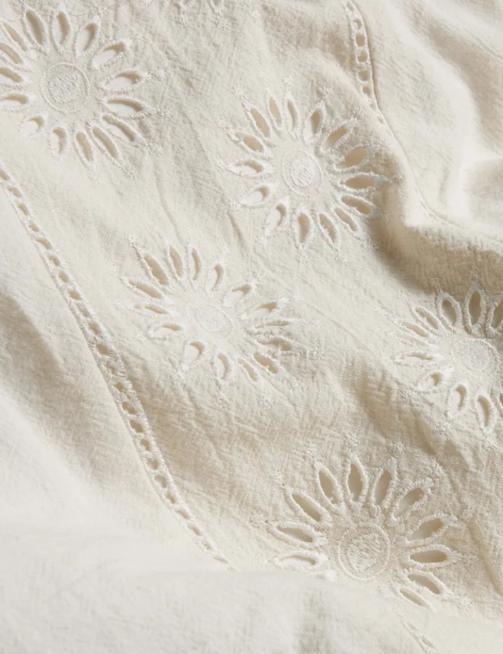 Linen Rich Schiffli Embroidered Bedding Set