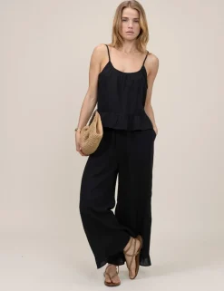 Linen Rich Scoop Neck Vest Top